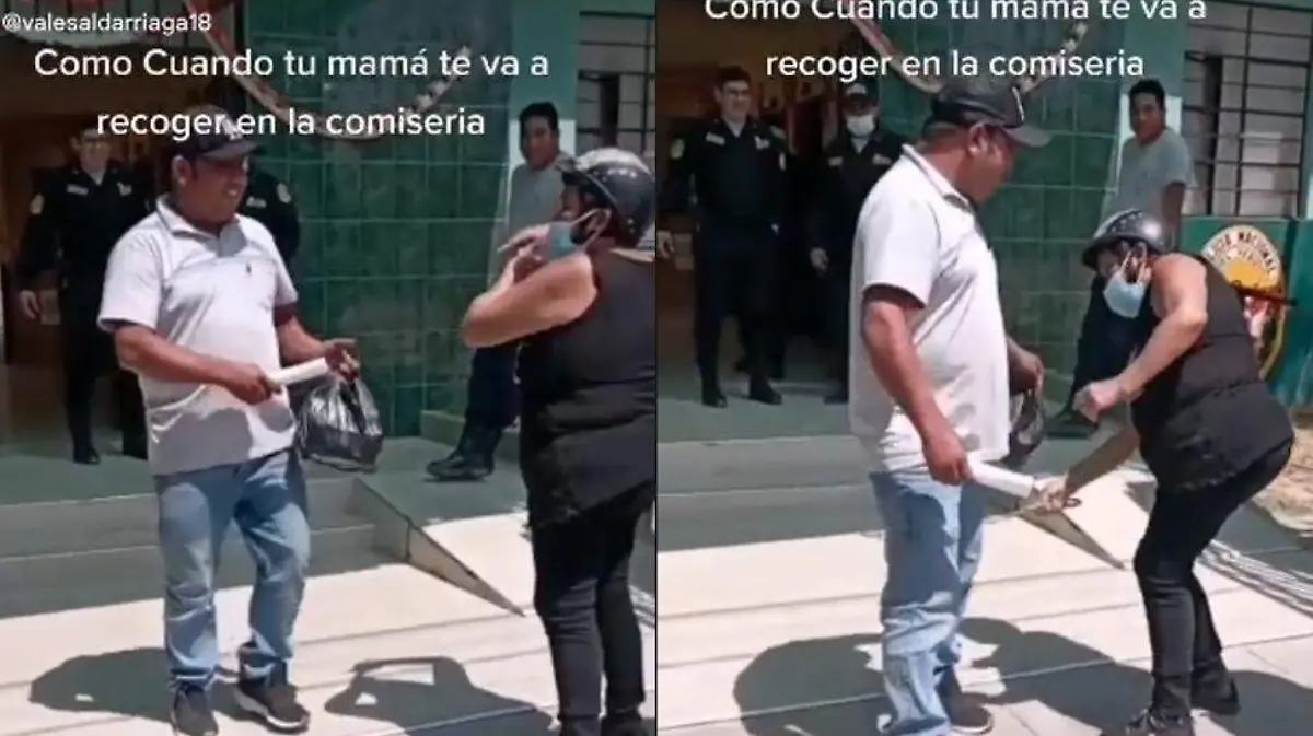 Hombre es recibido por su madre a cinturonazos tras salir de prisión